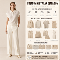 Suéter de Punto Personalizado con Lentejuelas y Plisado, Manga Corta, Cuello Polo, Cierre de Botón, para Mujer