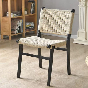 Sedia Moderna in <span class=keywords><strong>Legno</strong></span> Massello con Schienale Intrecciato Traspirante per Sala da Pranzo, Cucina, Isola, Ristorante, Hotel - Product Image 6