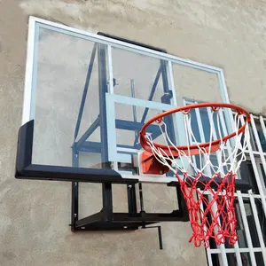 Suporte de basquete com manivela para jogos de basquete, suporte de basquete para adultos montado na parede