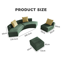 Sofá modular en forma de luna de nuevo diseño con soporte trasero, cojines suaves, sofá personalizado para sala de estar, embalaje al vacío creativo