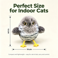 Jouet interactif en peluche pour chaton, en forme d'oiseau qui bat les ailes et chante, activé par le toucher, rechargeable, avec herbe à chat, pour chats d'intérieur - Vente en gros