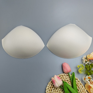 Coussinets de soutien-gorge ronds en mousse push-up blancs et noirs avec tissu PU et rembourrage en éponge rigide pour maillots de bain – Vente en gros de coussinets de soutien-gorge en éponge - Product Image 2
