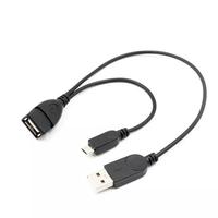 Cable de datos OTG 1 en 2, con fuente de alimentación, Micro USB Y divisor