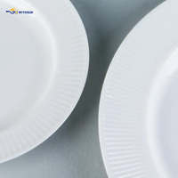 Vaisselle en verre opale de la série Stripe, assiettes profondes et plates à nervures verticales, plats en verre blanc laiteux pour la maison, l'hôtellerie et la restauration