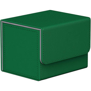 Boîte de rangement professionnelle pour cartes TCG, capacité 120 cartes à pochettes individuelles, en cuir PU durable, avec harnais et intérieur en velours satiné - Product Image 1