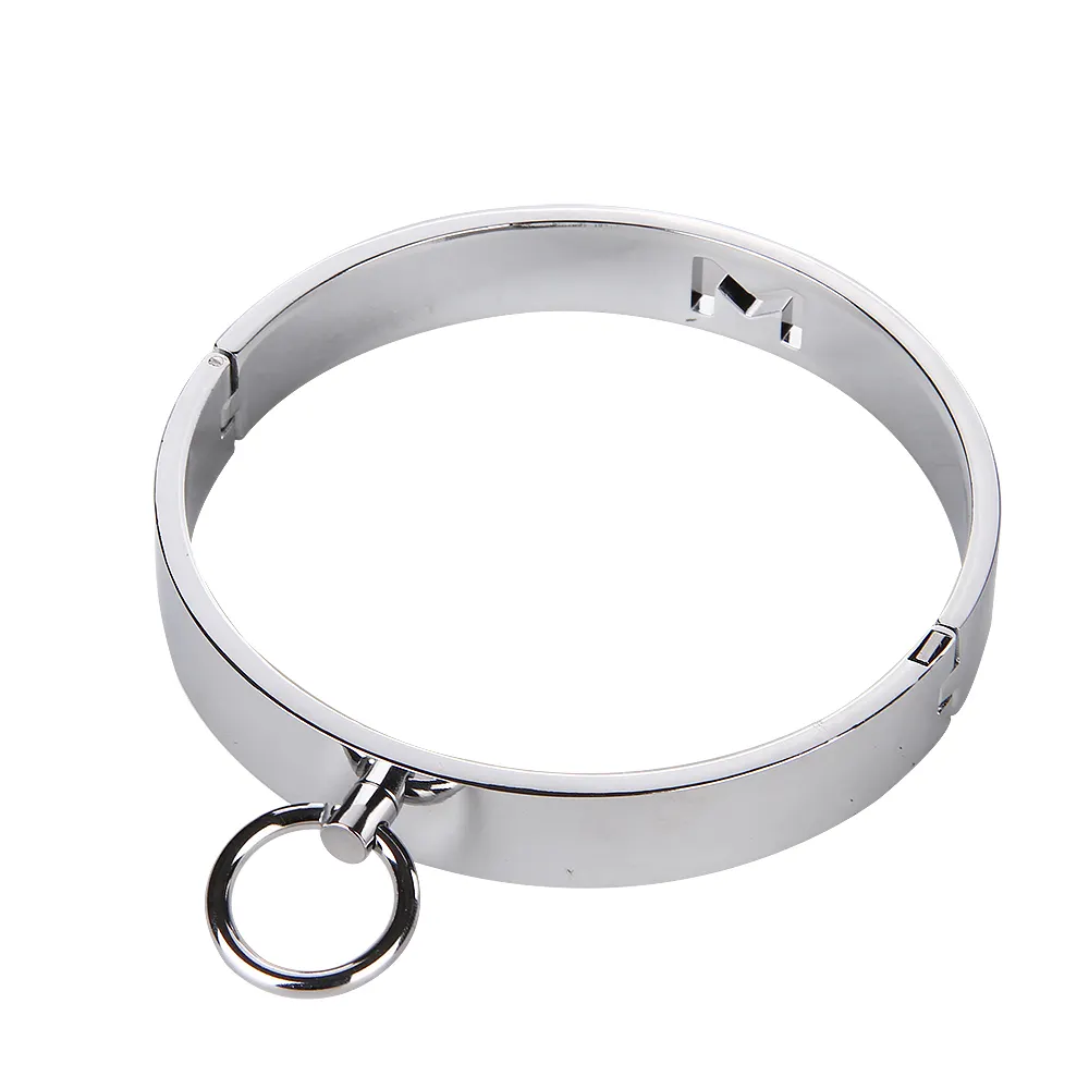 Fetsih-juguetes sexuales eróticos BDSM para adultos, esclavo, Bondage, Collar, anillo de Metal, Collar para mujer y hombre