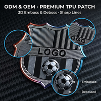 Écussons de football thermocollants, logo d'équipe de football, badge en TPU à transfert thermique, emblème holographique en forme de bouclier pour maillot et vêtements de sport