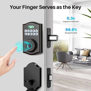 Serrure de porte intelligente biométrique sans clé SINOVO pour la maison, serrure de porte intelligente à empreintes digitales, 35 mm-55 mm - Product Image 4