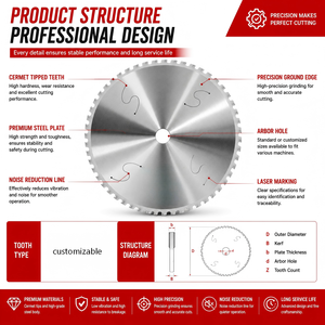 Herramienta de Corte Industrial de Alta Precisión, Duradera, Resistente al Desgaste, con Dientes con Punta de <span class=keywords><strong>Cermet</strong></span>, para Perfiles de Acero, Hierro y Metal, Hoja de Sierra Fría - Product Image 6