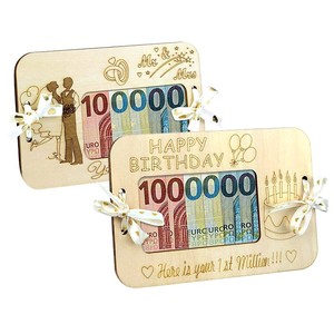 Runwood handmade khung ảnh bằng gỗ tùy chỉnh laser cắt gỗ thủ công Quà Tặng tự làm tối giản Thiết kế dọc hình chữ nhật khung hiển thị - Product Image 2