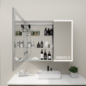 Modern Smart Customizable Graphic Design <strong>Bathroom</strong> Mirrored Cabinets LED <strong>Lights</strong> Anti-Fog Function Touch <strong>Sensor</strong> Illuminated Design - Product Image 5