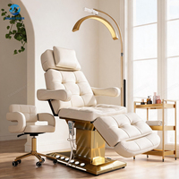Lit de beauté électrique moderne de luxe haut de gamme à 3 moteurs inclinable pour soins esthétiques du visage, tatouage et massage