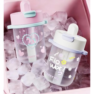Botol Minum Anak Kartun Baru, Dua Ruang Minum, Pemisah Teh, Tali Besar, untuk Anak Laki-laki Perempuan Pelajar Sekolah Aktivitas Luar Ruangan Perjalanan Sehari-hari - Product Image 3