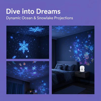 Projecteur LED Ciel Étoilé Océanique 360° °   Lampe de nuit dynamique rotative à branchement USB pour chambre d'enfant, compagnon de sommeil