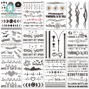 Rocooart – autocollant de <span class=keywords><strong>tatouage</strong></span> pour femmes, magnifique, Sexy, Art corporel, col noir, mains, lettre, imperméable, vente en gros - Product Image 4