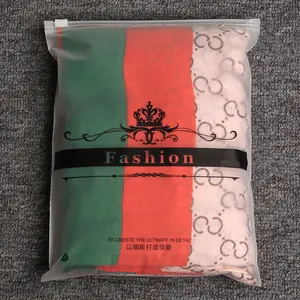 Kleidung Verpackung Taschen mit Druck verschluss für T-Shirt Benutzer definiertes Logo Frosted Zipper Kunststoff Matte Kleidung Paket Beutel Tasche