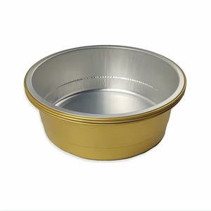 1000PCS smoothwall Vàng Vòng dùng một lần nhôm lá mỏng container Take-out lá hộp nhôm lá Hộp Ăn Trưa với mái vòm Nắp - Product Image 2