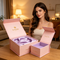 Boîte pliable personnalisée en gros, boîte cadeau rigide pliable avec doublure en satin doux pour l'emballage de produits de beauté et de cadeaux de mariage