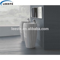 Lavabo de salle de bain en pierre naturelle italienne, en marbre poli