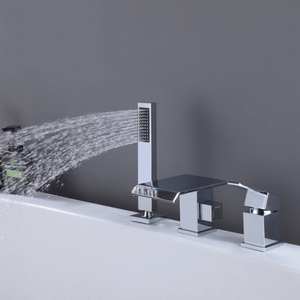 Robinet de <span class=keywords><strong>douche</strong></span> cascade simple en laiton moderne, finition chrome poli, avec cartouche céramique, jet doux, ensemble de <span class=keywords><strong>douche</strong></span> encastré pour montage sur plan de bain - Product Image 1