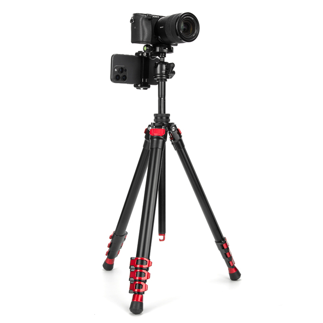 Aluminum Alloy Portable Adjustable DSLR Camera & Phone Tripod Kit