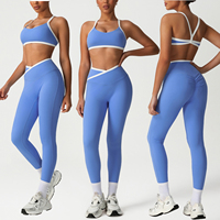 Nuevo conjunto de yoga para mujer, conjunto de Yoga de 2 piezas, traje de entrenamiento, ropa, chándal, gimnasio, conjuntos de fitness