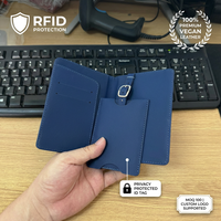PU RFID Ensemble d'étiquettes à bagages Portefeuille de voyage en cuir végétalien protégé contre la vie privée pour les cadeaux