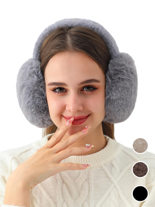 <span class=keywords><strong>Cache</strong></span>-oreilles en peluche pliante d'hiver pour femmes couvre-oreilles chauds en fausse fourrure pour dames bandeau extérieur avec <span class=keywords><strong>cache</strong></span>-oreilles - Product Image 4