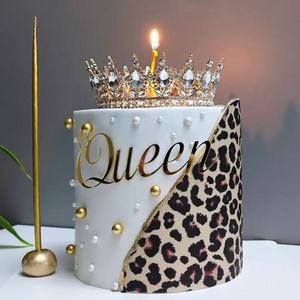 Decorazione per <span class=keywords><strong>Torta</strong></span> di <span class=keywords><strong>Compleanno</strong></span> Regina, Topper in Acrilico Dorato e Argentato a Specchio per la Festa della Mamma - Product Image 4