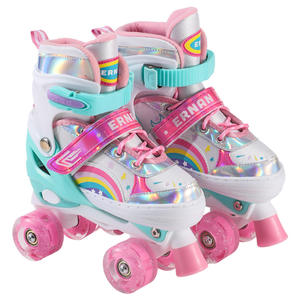 Patins à roulettes <span class=keywords><strong>quad</strong></span> pour filles et garçons Ruidongle, avec cadre confortable et résistant aux chocs, système de roulement lisse, style lumineux coloré - Product Image 1