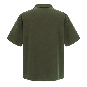 <span class=keywords><strong>Polo</strong></span> da Uomo <span class=keywords><strong>Oversize</strong></span> con Mezza Zip, Manica Corta, Effetto Lavato e Texturizzato, per Streetwear e Uso Quotidiano - Product Image 4