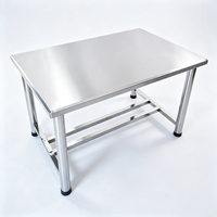 Table de préparation sur mesure OEM avec pieds de 60 mm en acier inoxydable, table de travail amovible pour restaurant, hôtel, café, food truck