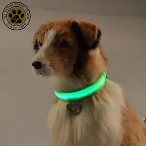 SinSky kerah anjing reflektif, kalung hewan peliharaan reflektif ramah lingkungan, dapat disesuaikan keselamatan malam hari LED, kerah anjing USB dapat diisi ulang