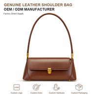 Sacs à bandoulière en cuir véritable pour femmes, sacs rétro élégants à porter sous le bras, personnalisation de marque, sac à main ODM, sac décolleté en cuir