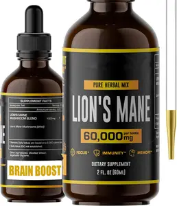 OEM/ODM/OBM Natural Lion's tetes jamur ekstrak tetesan dukungan kekebalan tubuh Mane singa untuk memori fokus & kejelasan otak Booster