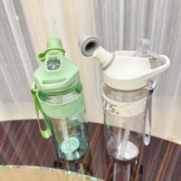 Bouteille d'eau de sport de haute qualité avec bandes de silicone vente en gros double boire