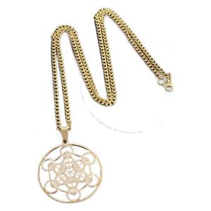 Collier en acier inoxydable avec sceau d'ange, archange, Met Atron, pour femmes et hommes, géométrique, les secrets du jardin des kabalistes, bijoux de Salomon - Product Image 3