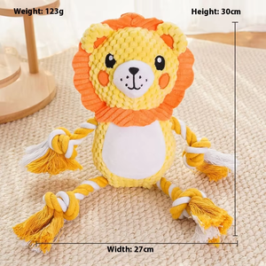 Новое поступление, интерактивные устойчивые к укусам мягкие игрушки для животных, скрежетание зубов льва, бегемота, товары для избавия от скуки, собаки, свиньи - Product Image 2