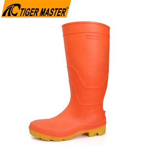 Bottes de sécurité en PVC imperméables et résistantes aux acides, aux alcalis et aux huiles, avec embout en acier anti-perforation, pour hommes, avec logo TIGER MASTER - Product Image 1