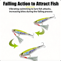 Lead Fihs Long Cats FluttereJig, Desain Pegasus, untuk Ikan Bass, Ikan Mackerel Spanyol & Ikan Mandarin