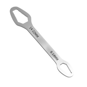Clé à molette réglable double extrémité métrique 8-22 mm à mâchoires dentelées, qualité industrielle, en acier à haute teneur en carbone, procédé d'électrophorèse - Product Image 3