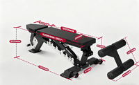 Banc de musculation commercial réglable de haute qualité, en métal, portable et pliable, pour entraînement incliné, décliné, assis et presse à jambes