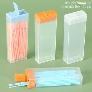 SUNSHING Pocket Floss Pick Travel Case Dental Floss Container Mini Cotton Swab Box Plastic <b>Toothpick</b> Dispenser Storage Case - Product Image 3