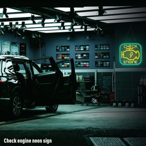 Enseigne néon LED 'Check Engine' pour garage, enseigne lumineuse '<span class=keywords><strong>Moteur</strong></span>', <span class=keywords><strong>d</strong></span>écoration murale pour <span class=keywords><strong>atelier</strong></span> de réparation automobile, 'Man Cave', salon masculin et <span class=keywords><strong>atelier</strong></span> - Product Image 6