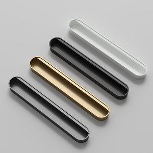Minimalist Uzun Oval Alüminyum Alaşımlı Gömme Kulp, Gardırop Çekmece Dolabı için Görünmez Gömülü Çekme Kolu - Product Image 3