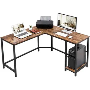 Simple computer desks home study desk corner l shape desk with frames