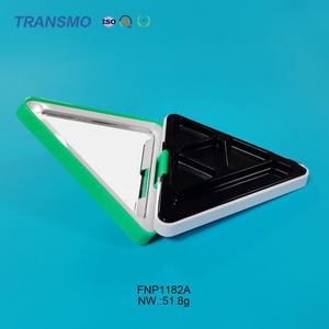 Boîtier de fard à joues crème avec miroir, étui à fard à paupières triangulaire 3 compartiments avec emplacement pour pinceau - Product Image 6