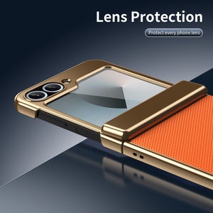 Funda de Teléfono de Cuero PU al por Mayor para Samsung Z Flip 8 3 4 5 6 7 con Protector de Pantalla Frontal, Marco Metálico y Cubierta Rígida Antigolpes - Product Image 4