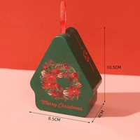 Boîte cadeau de Noël Boîte en fer blanc Arbre de Noël Suspendu Bonbons Chocolat Biscuit Boîte en fer blanc