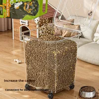 Seau de stockage pour aliments pour chats et chiens, en plastique PP injecté, hermétique, résistant à l'humidité, rectangulaire, grande capacité, durable, facile à nettoyer, pour animaux de compagnie